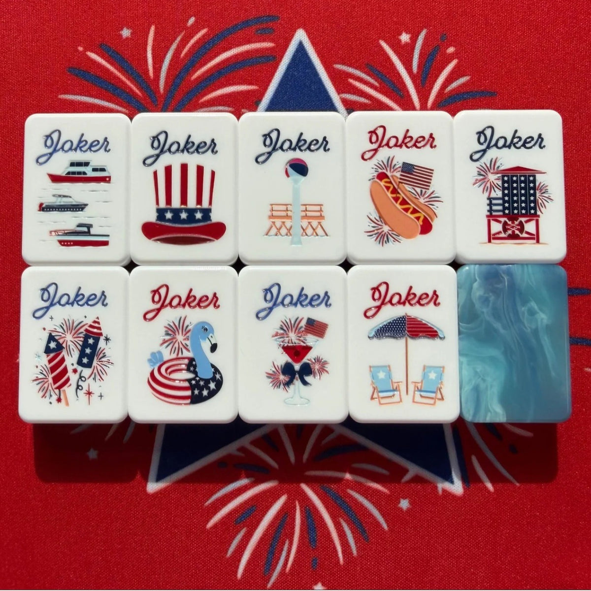 America Firework Mahjong Tiles (36*25.5*11mm)