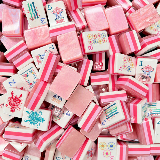 Pink Pearls Mahjong Tile Four-Layer Mahjong Acrylic Mahjong Tiles(31.5*16*23mm)