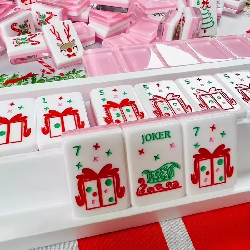 Pink Christmas Mahjong Tiles (36*25*11mm)