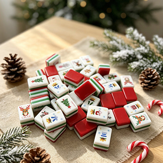 Christmas Mahjong Tile Four-Layer Mahjong Acrylic Mahjong Tiles(31.5*16*23mm)