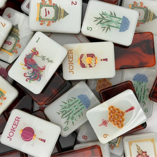 America Red Wealth Mahjong Tiles (36*25*11mm)