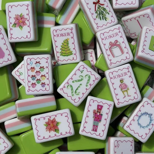 Green Christmas Mahjong Tiles (36mm×25mm×15mm)
