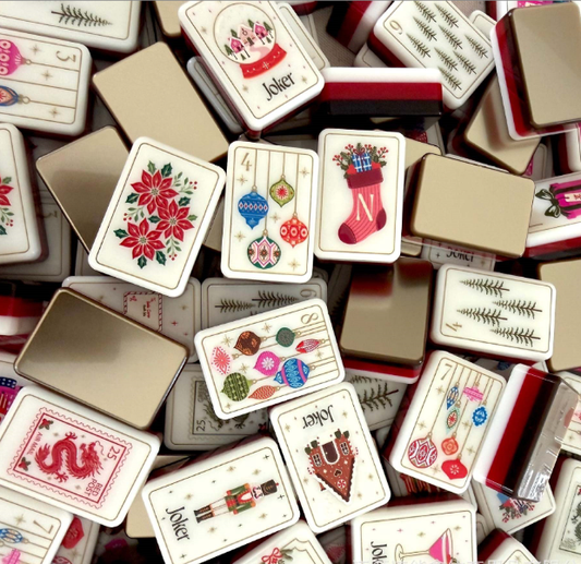 Gold Christmas Mahjong Tiles (38*25*15mm)