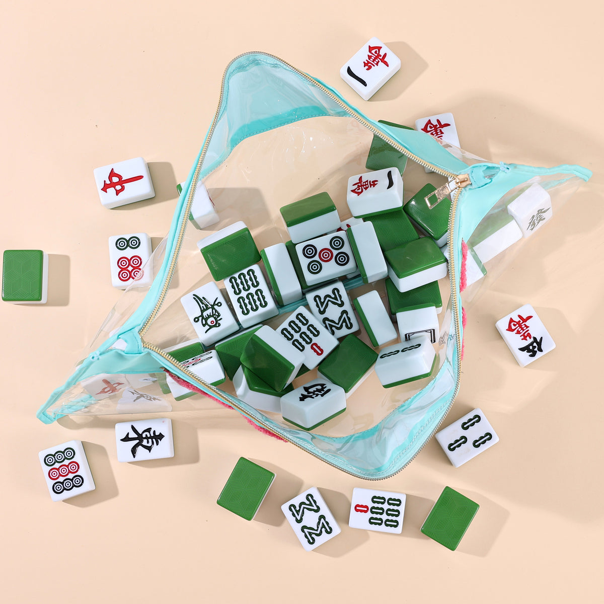 New High Quality PVC Transparent Mahjong Bag Special Waterproof Portable Zipper Bag