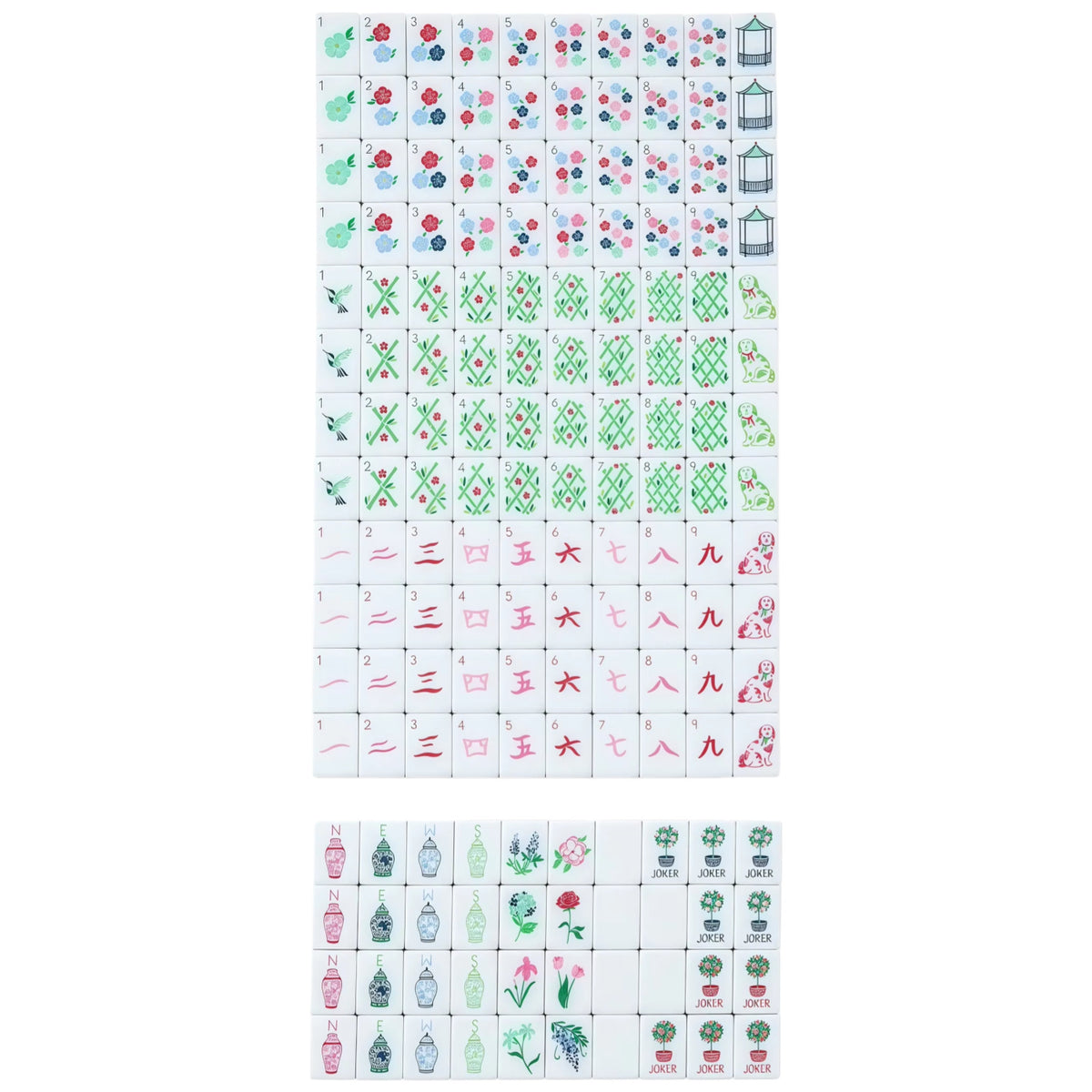Red Mahjong Tile Set Custom Color Four-Layer Mahjong Acrylic Mahjong Tiles