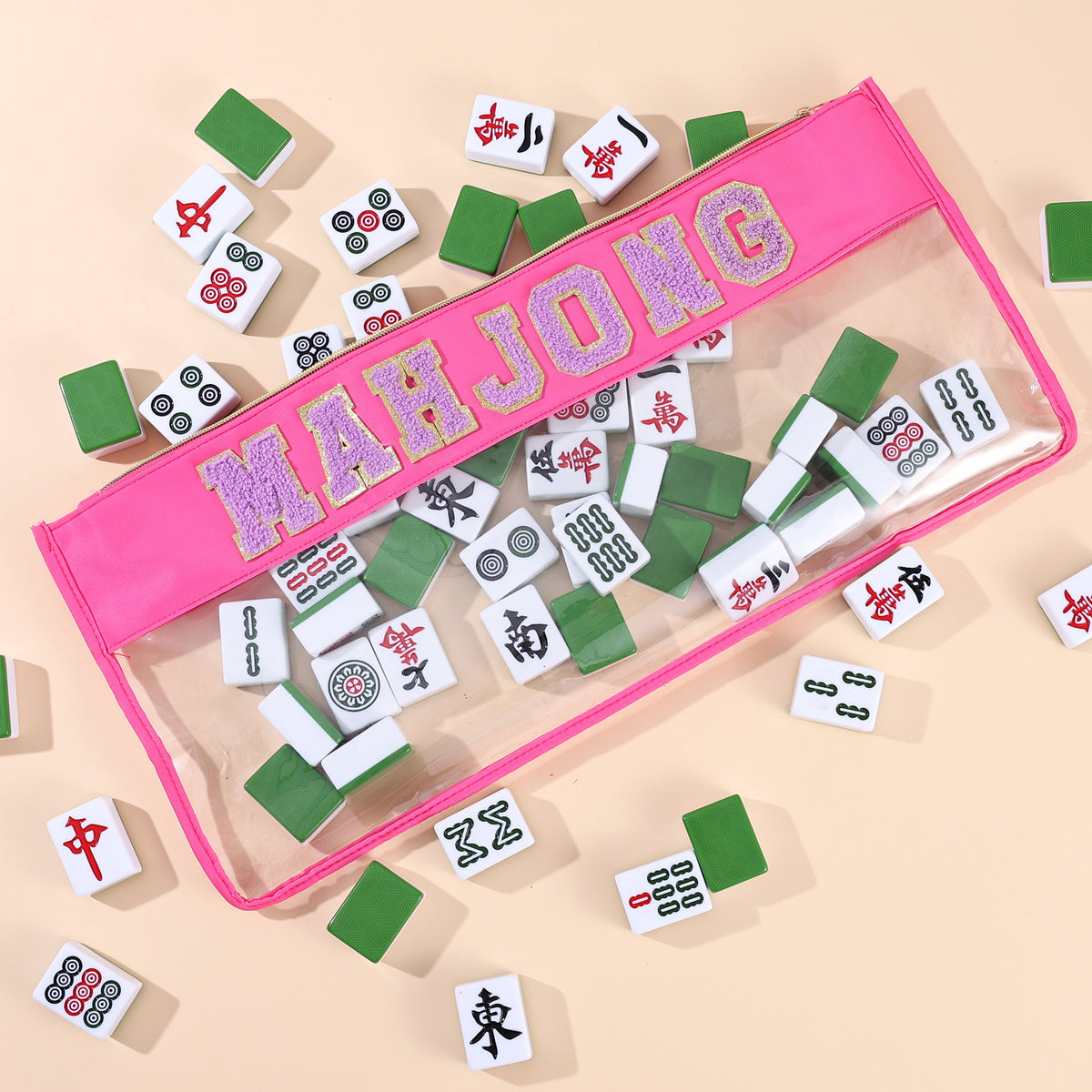 New High Quality PVC Transparent Mahjong Bag Special Waterproof Portable Zipper Bag