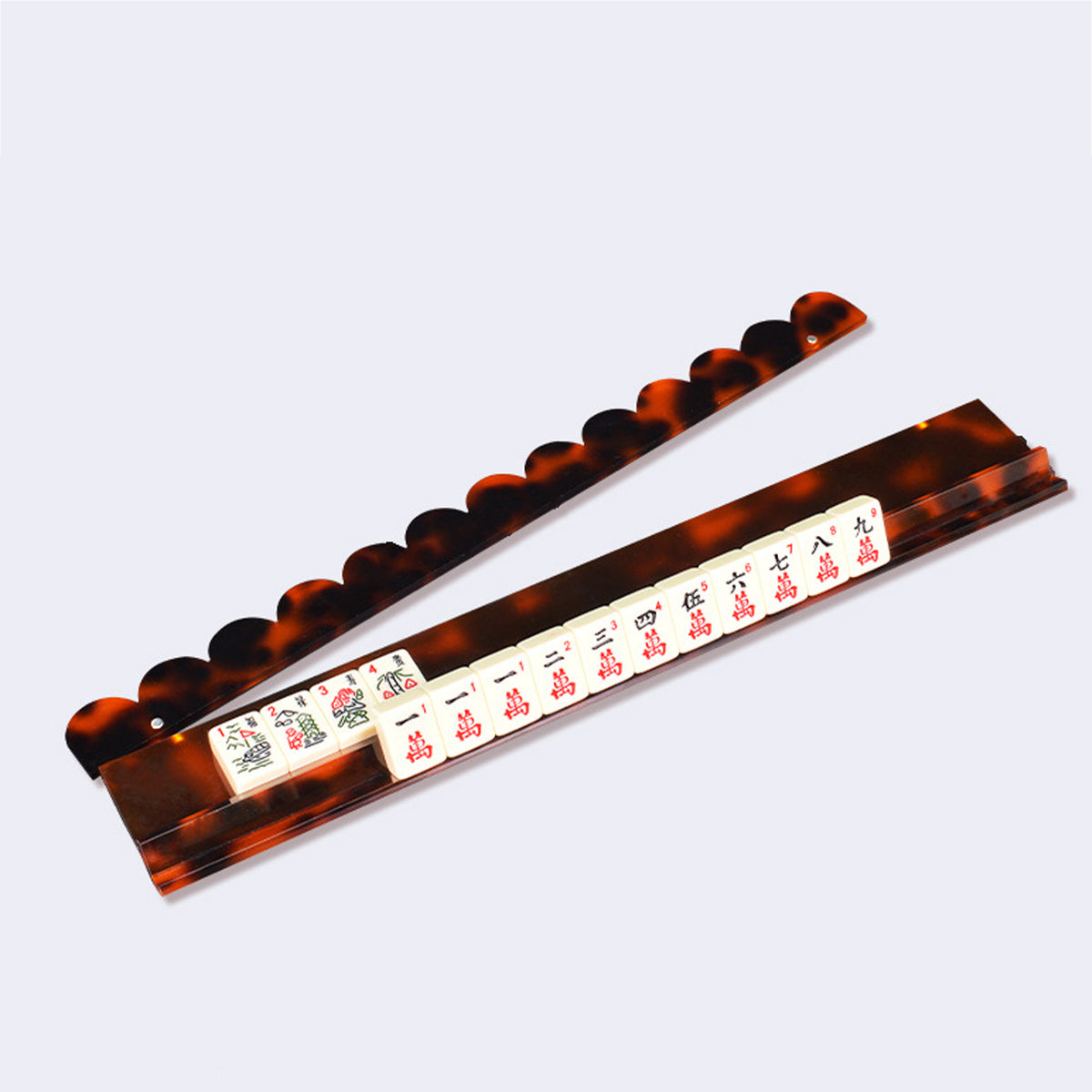 Set Of 4 Luxury Mahjong Rack Tortoise American Scalloped Mahjong Rack