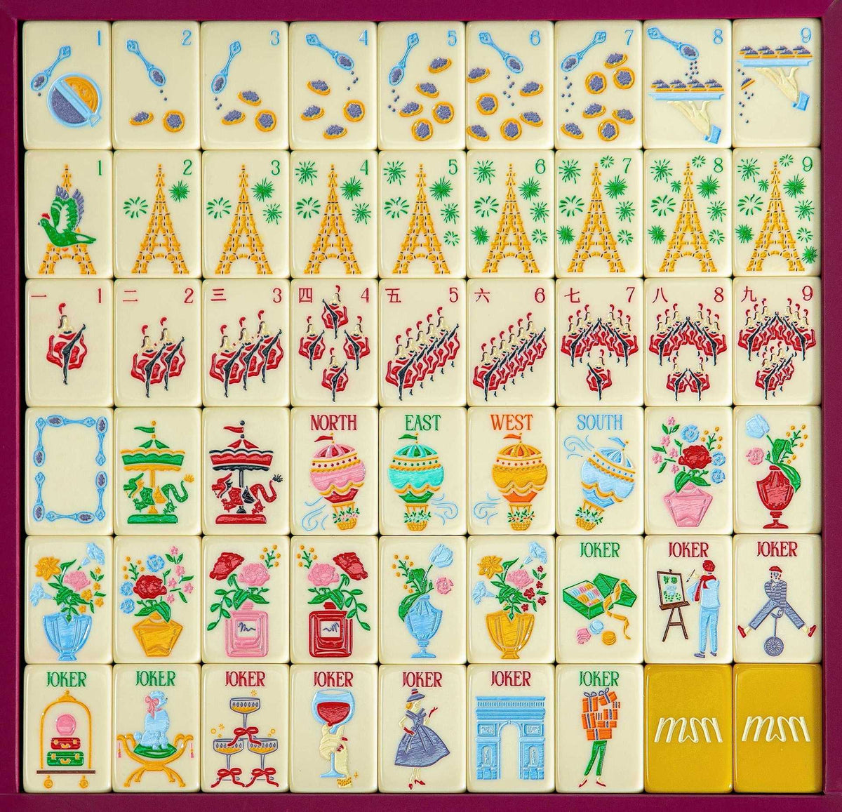 Yellow Paris Mahjong Tiles  (38*25*12mm)