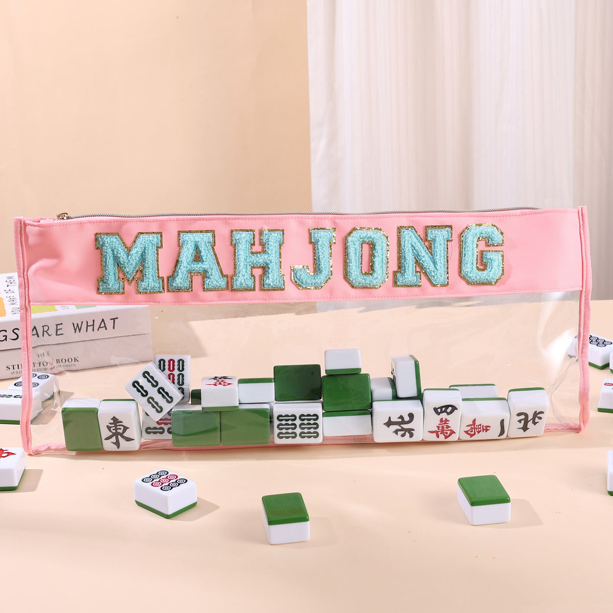 New High Quality PVC Transparent Mahjong Bag Special Waterproof Portable Zipper Bag