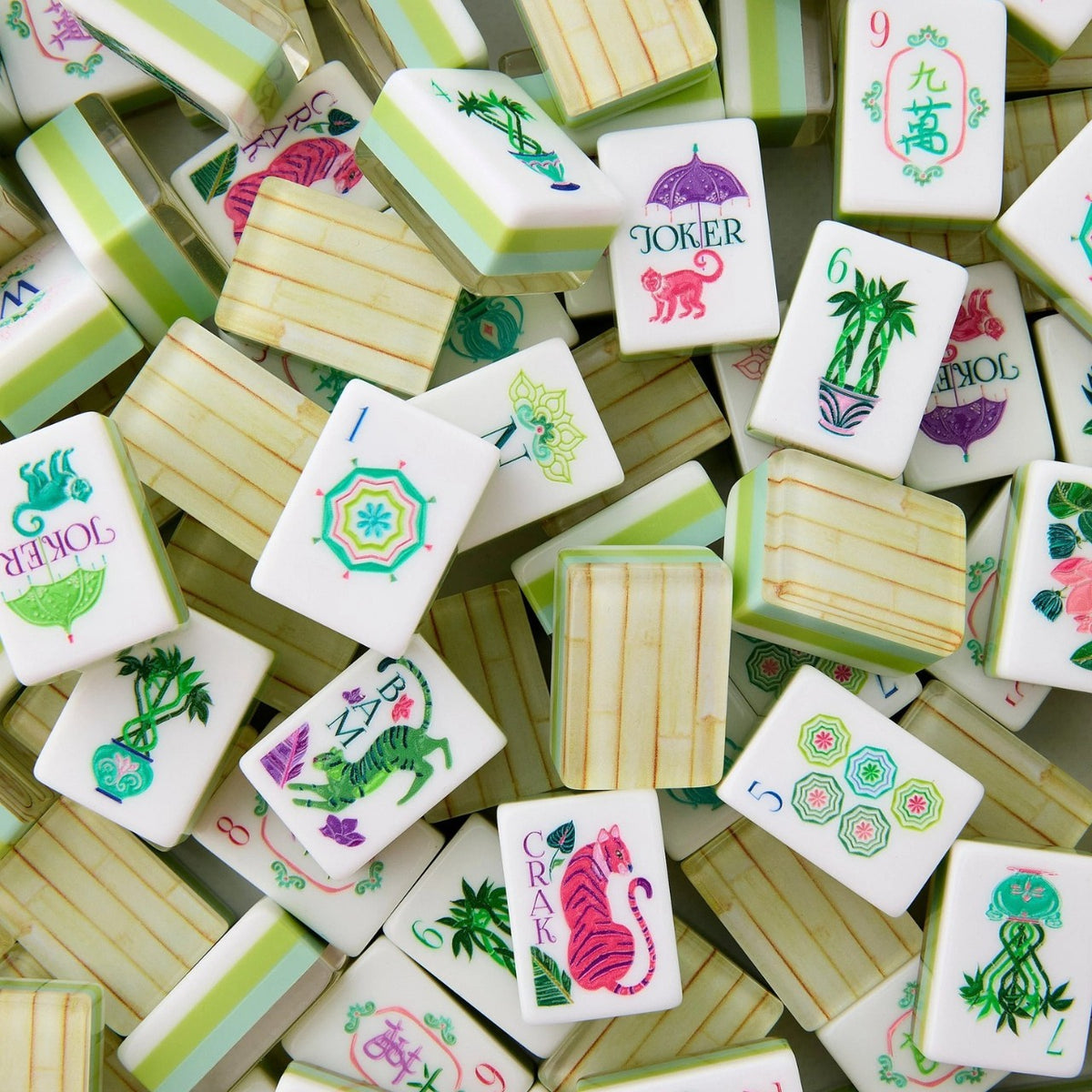 Tropical plants Mahjong Tile  Four-Layer Mahjong Acrylic