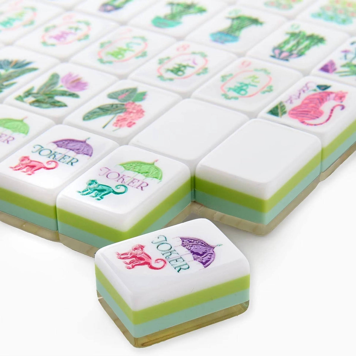 Tropical plants Mahjong Tile  Four-Layer Mahjong Acrylic