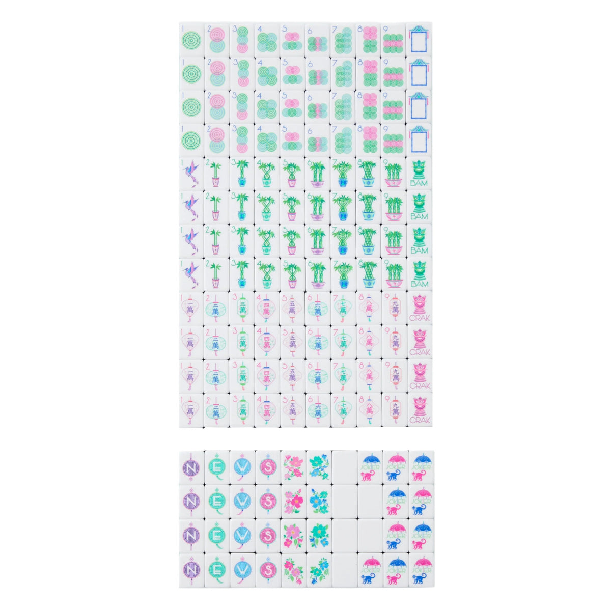 Mahjong Tile Set Custom Color Four-Layer Mahjong Acrylic Mahjong Tiles