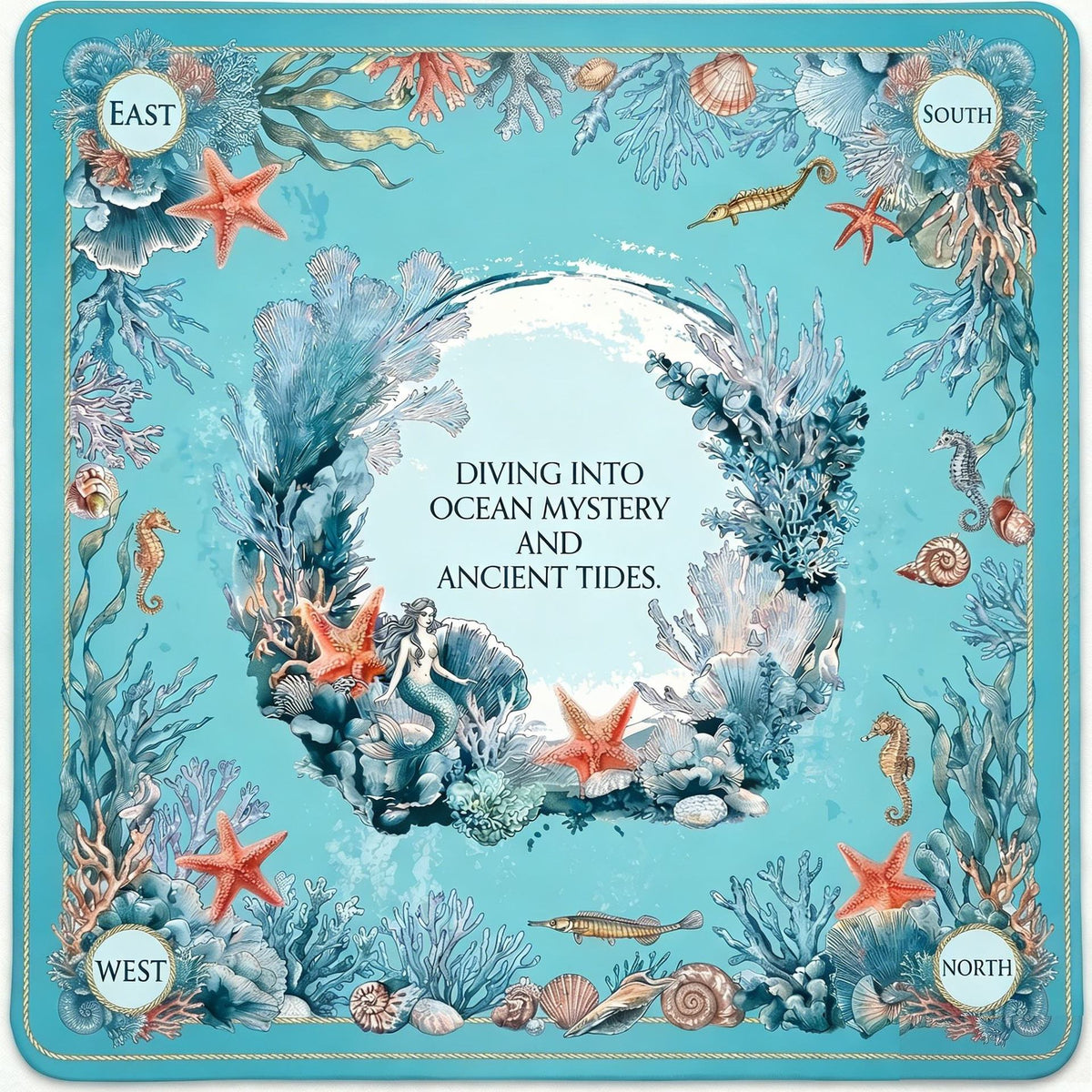 Ocean blue Mahjong mat