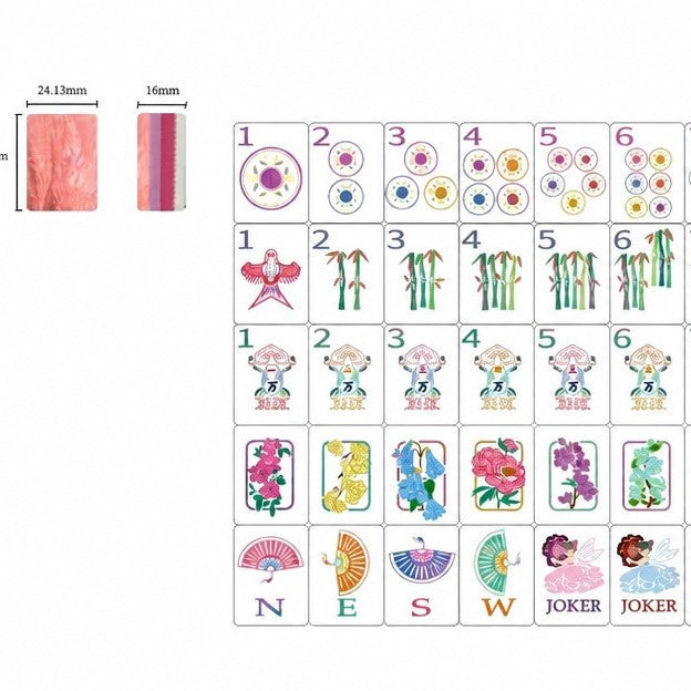 Pink Pearls Mahjong Tile  Four-Layer Mahjong Acrylic Mahjong Tiles(31.5*16*23mm)