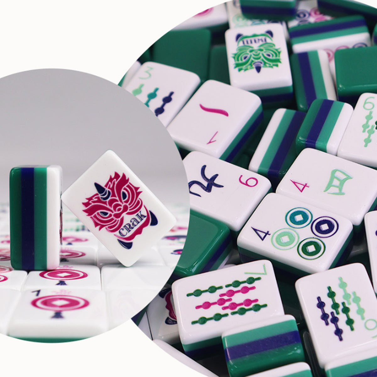 Green Mahjong Tile  Four-Layer Mahjong Acrylic Mahjong Tiles